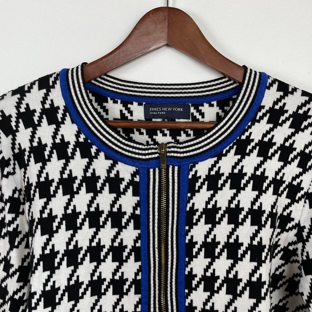 JNY Signature Houndstooth Cardigan